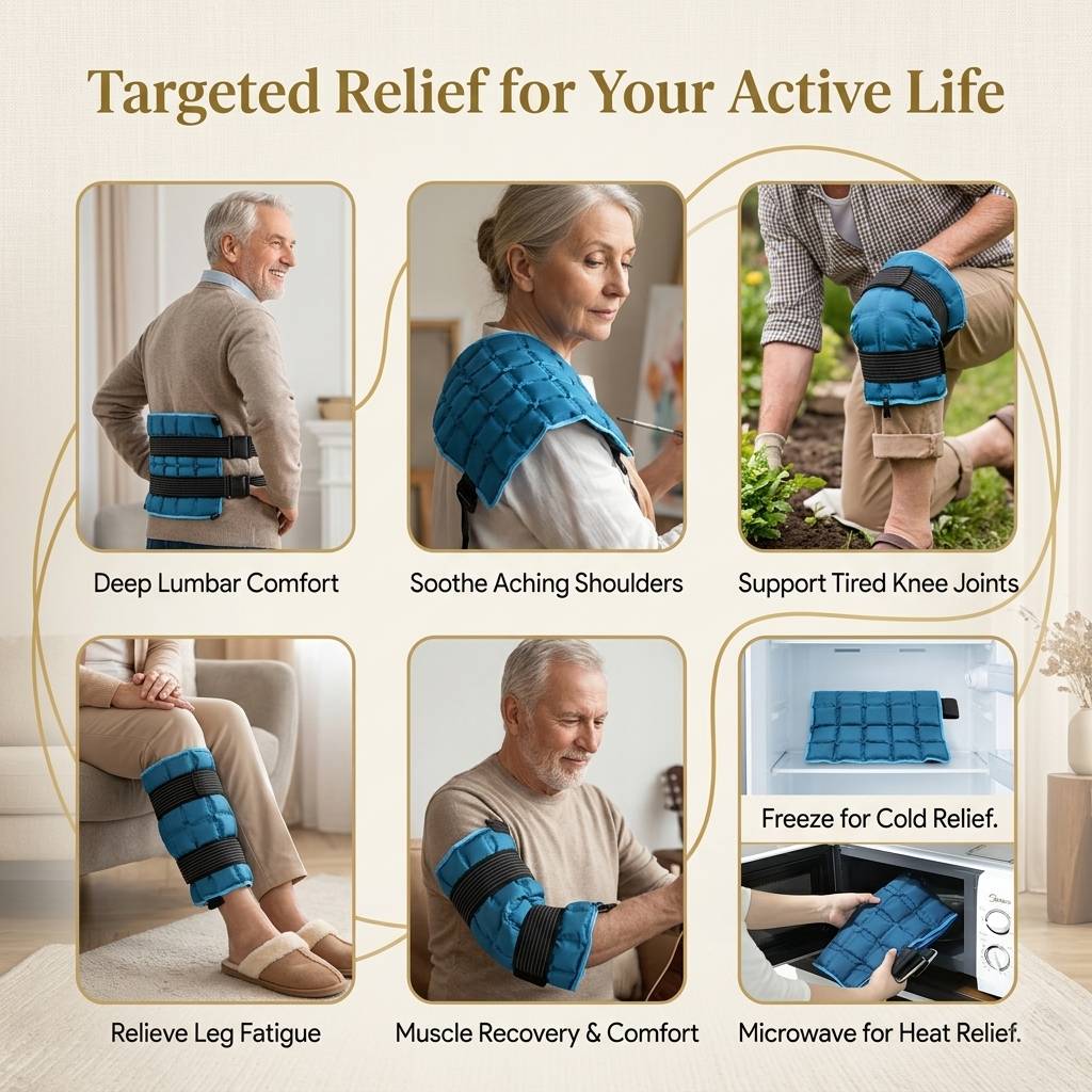 Large Heated Knee Wrap – Moist Heat & Ice Compress Relief