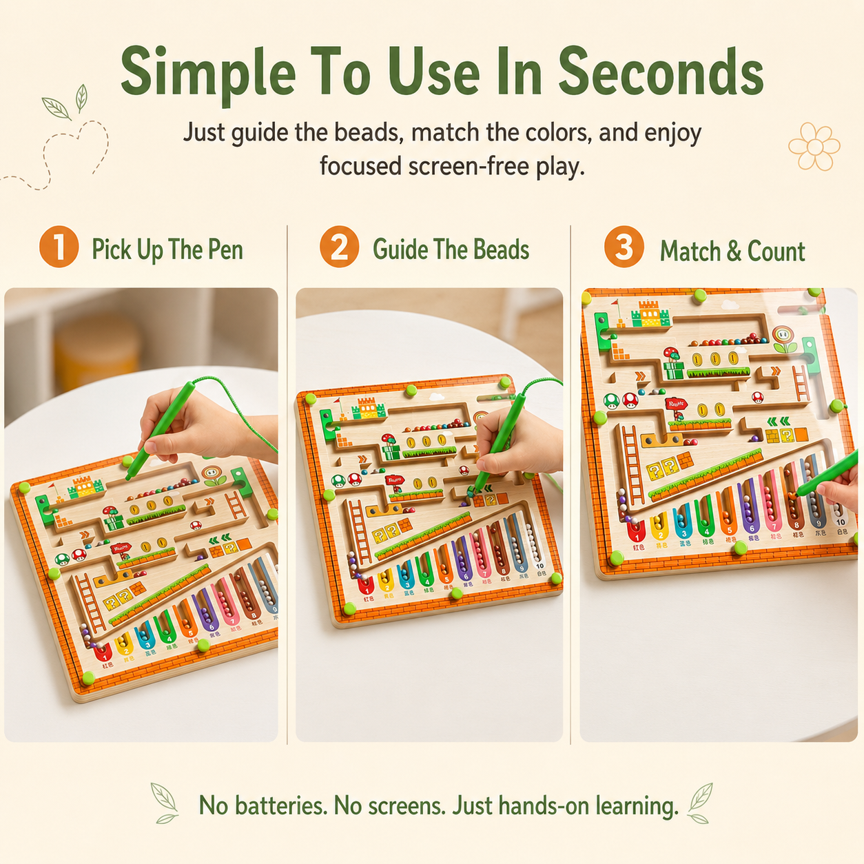 Magnetic Wooden Maze – Fun Learning & Skills Toy for Grandkids