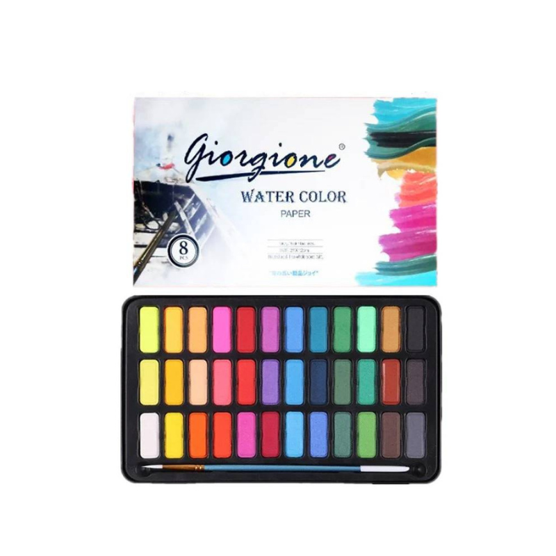 Watercolor Artist Set – 36 Vibrant Colors, Portable Metal Case