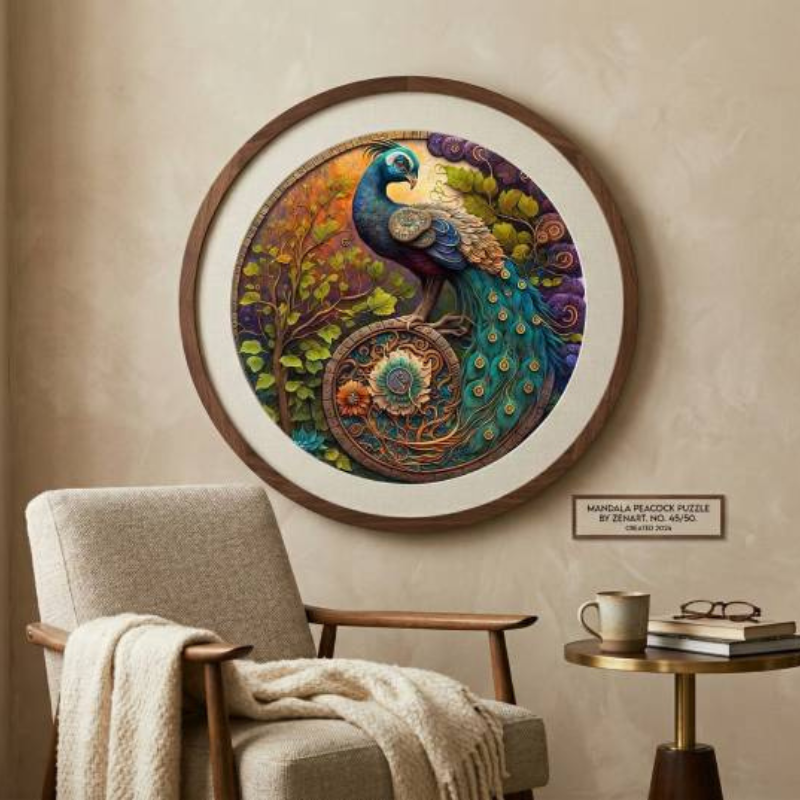 Wooden Peacock Puzzle – Relaxing Hobby with Easy-to-Grip Pieces