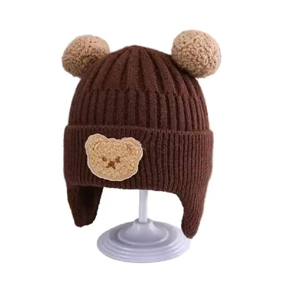 Baby Beanie Hat with Bear Ears – Thick Knit Winter Hat for Babie