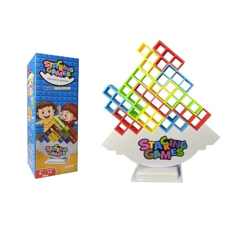 Stacking Games for Kids – 32-Piece Balance Tower Building Blocks Set