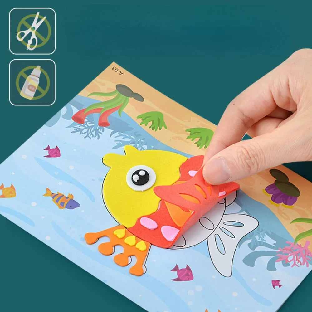 Detail shot showing the easy-to-use DIY craft set for creating 3D EVA foam stickers.