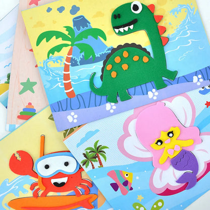 A variety of colorful 3D foam puzzle sticker designs including animals and ocean life.