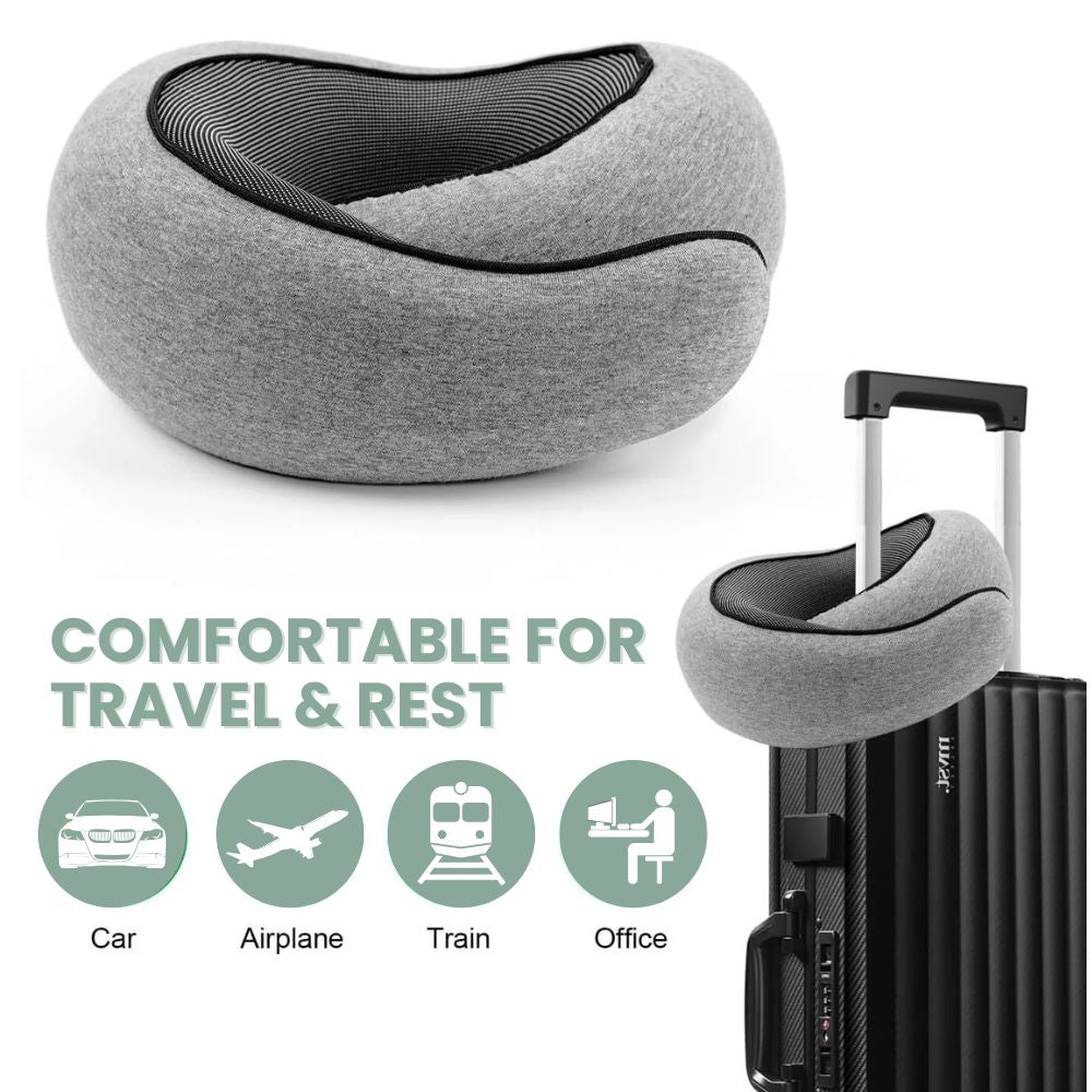 Comfort Memory Foam Travel Neck Pillow – Portable U-Shaped Support for Seniors & Travelers