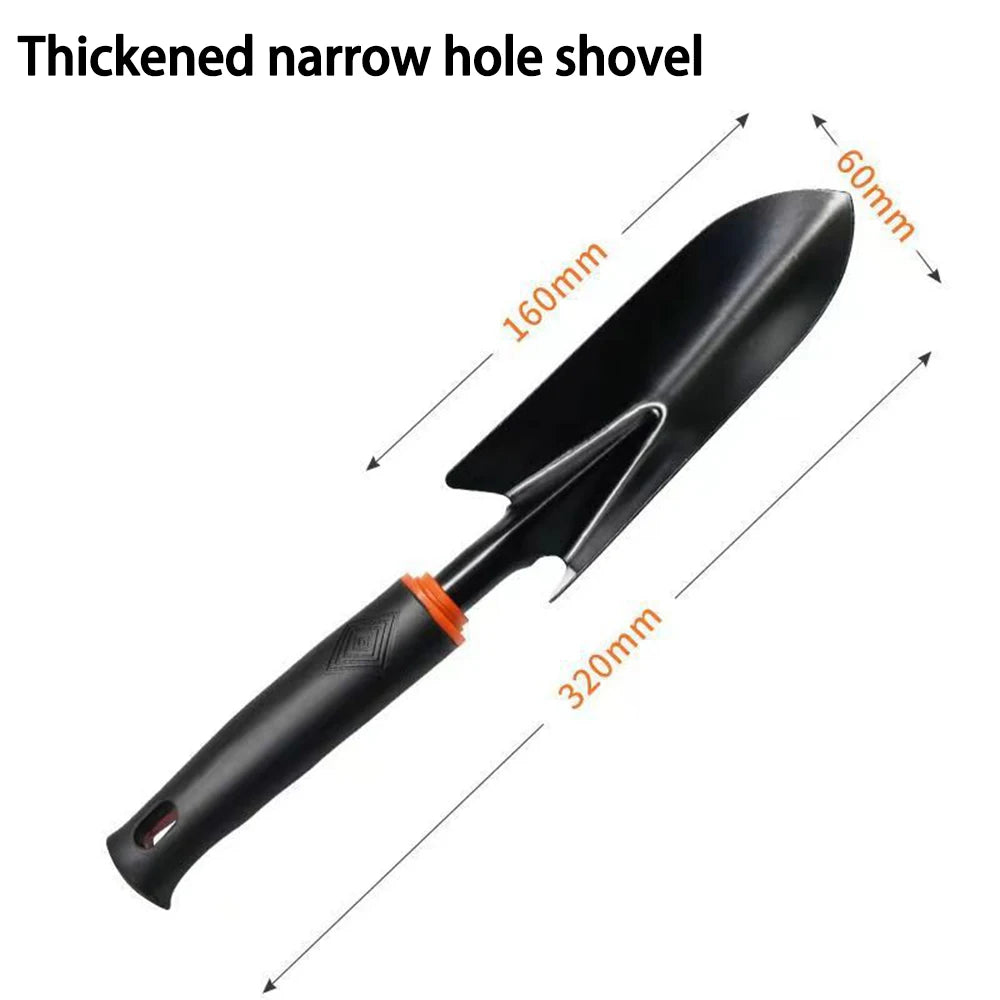Black Alloy Steel Garden Shovel Set - 4 Tools for Soil & Seed