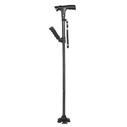Folding Telescopic Walking Cane with LED Light & Safety Alarm for Seniors