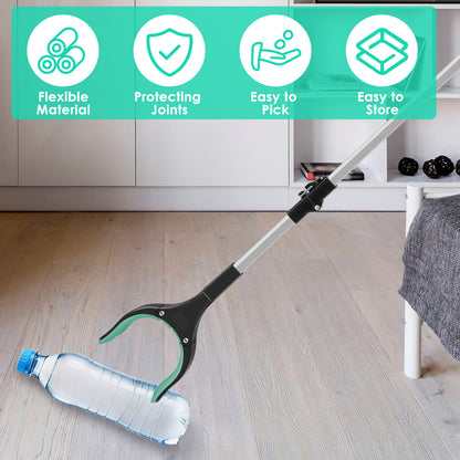 43-Inch Foldable Reacher Grabber Tool for Seniors – Lightweight Long Reach Pick-Up Aid with Non-Slip Grip