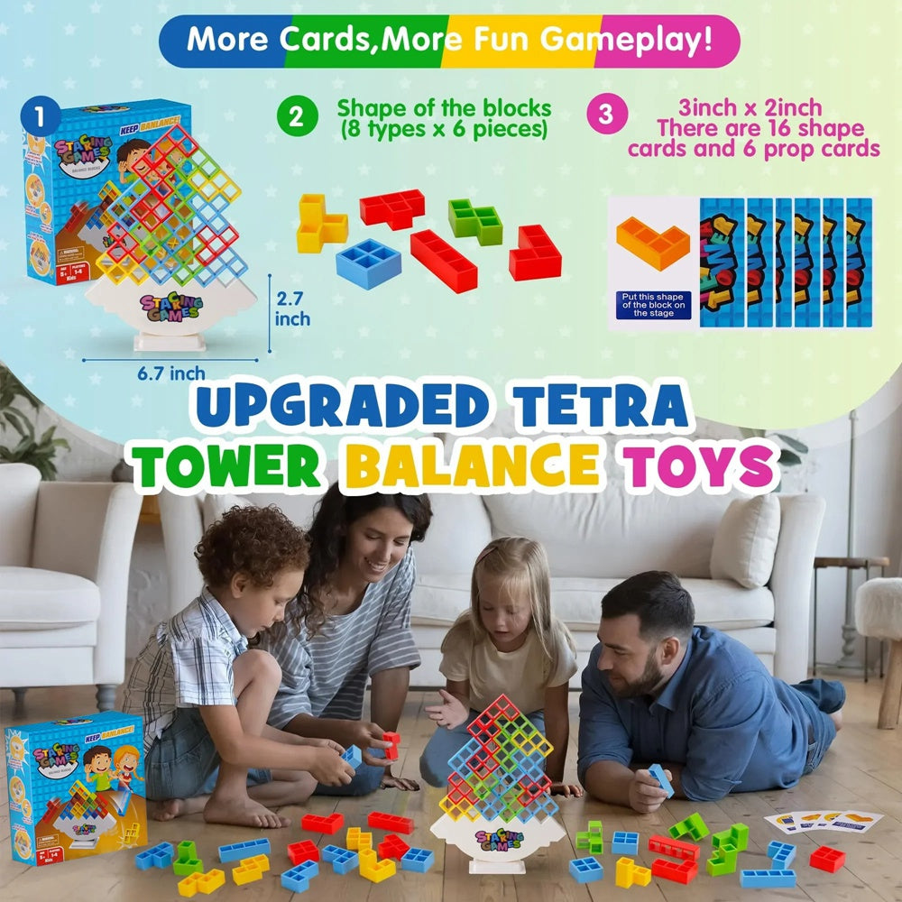Tetra Tower Game - Desktop Balance Building Blocks