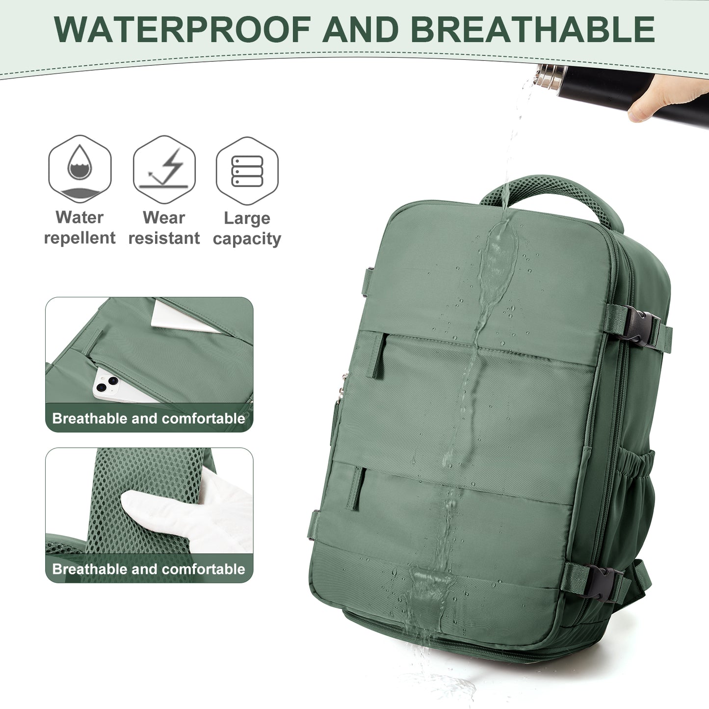 Water-Resistant Carry-On Travel Backpack – Lightweight, Organized, and Perfect for All Ages