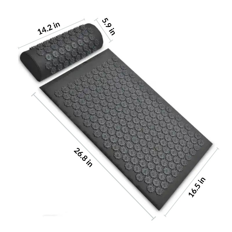 dimensions graphic showing mat length and pillow width for home therapy