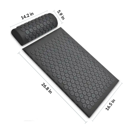 dimensions graphic showing mat length and pillow width for home therapy