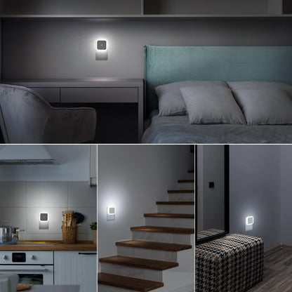 Grid showing automatic LED night lights used in the bedroom, kitchen, and stairs.
