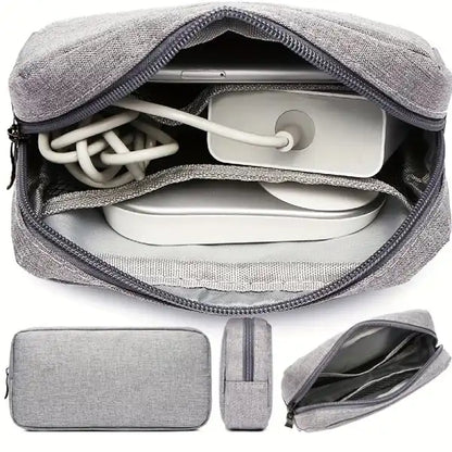 internal view of the electronic bag with mesh pockets and elastic loops for organized gadget storage