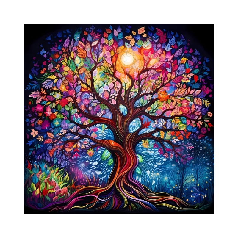 Tree of Life Wooden Puzzle – Vibrant Animal-Shaped Pieces