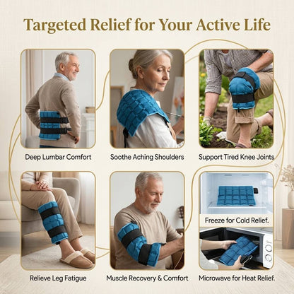 Large Heated Knee Wrap – Moist Heat & Ice Compress Relief