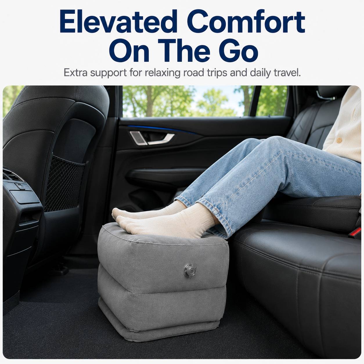 Inflatable Foot Stool Pillow - Comfortable Leg Support for Travel
