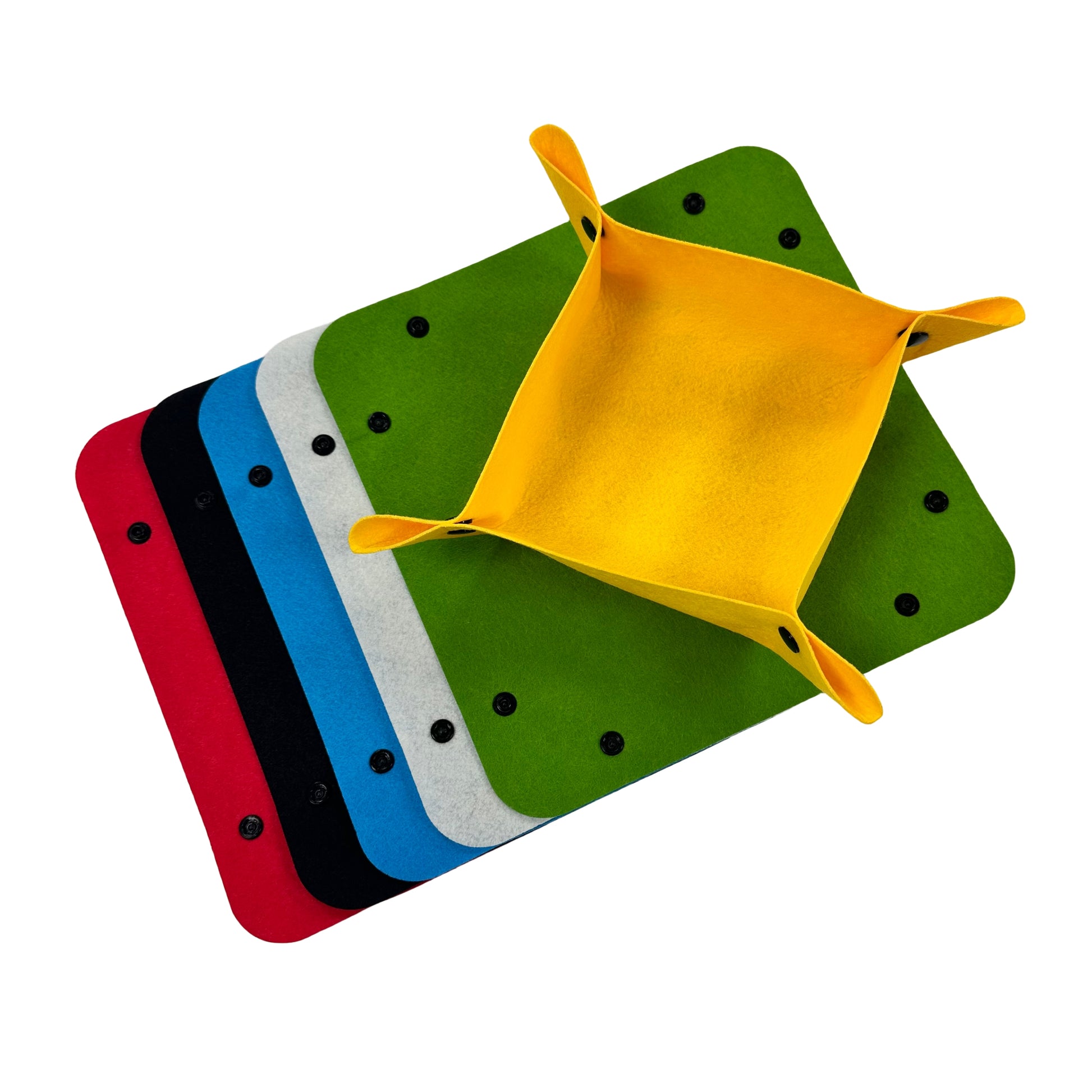 set of six colorful collapsible sorting trays for organized jigsaw puzzle piece management