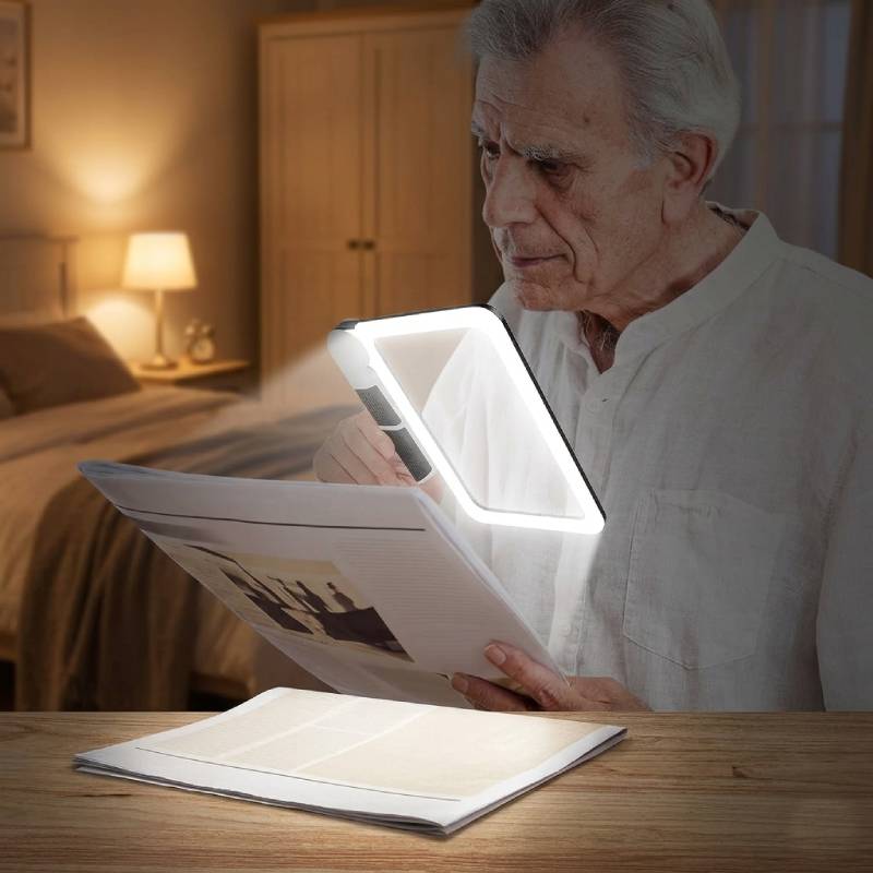 5X Large Magnifying Glass – Dimmable Lighting for Clear Reading