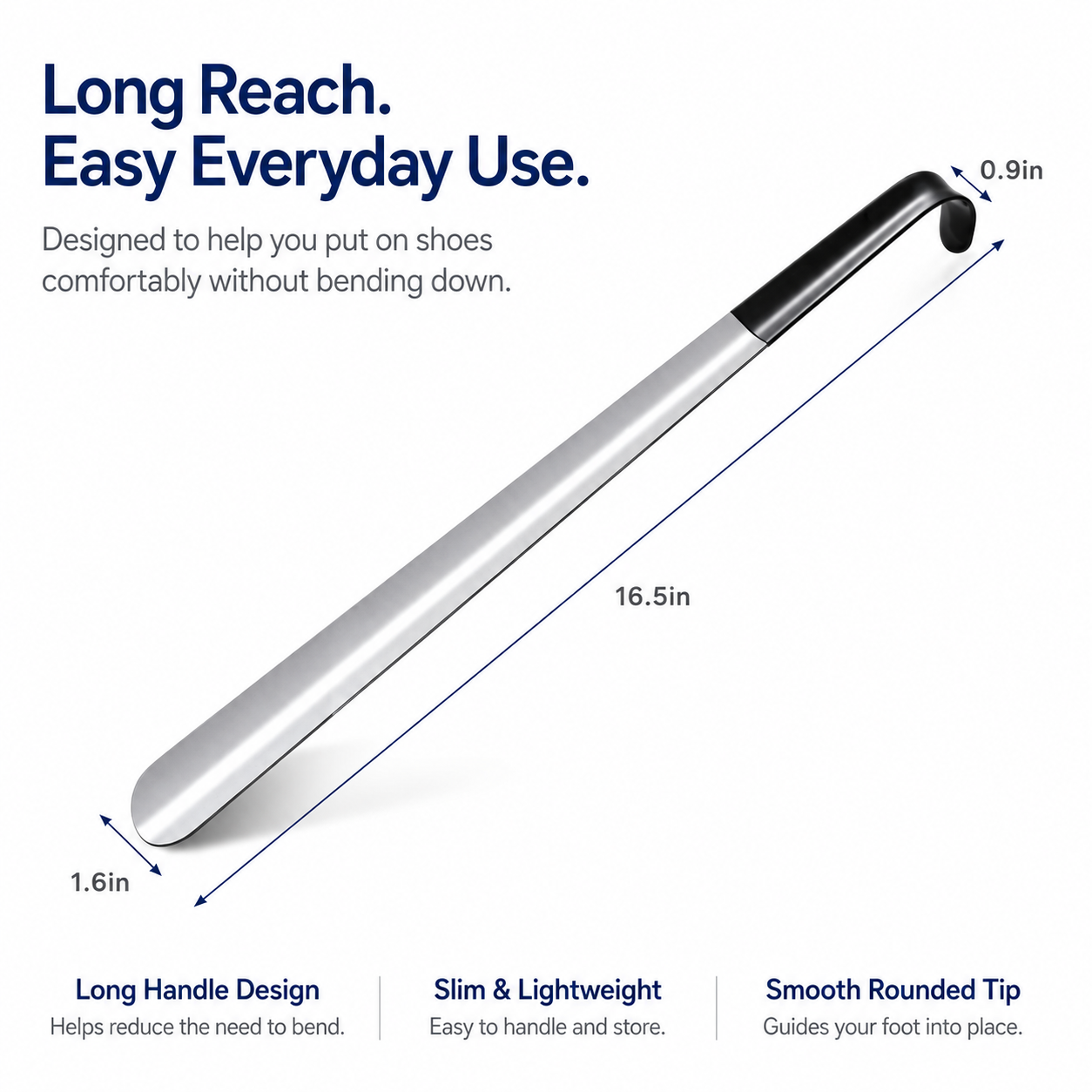 Ergonomic Long Handle Shoe Horn – Easy Dressing Without Bending