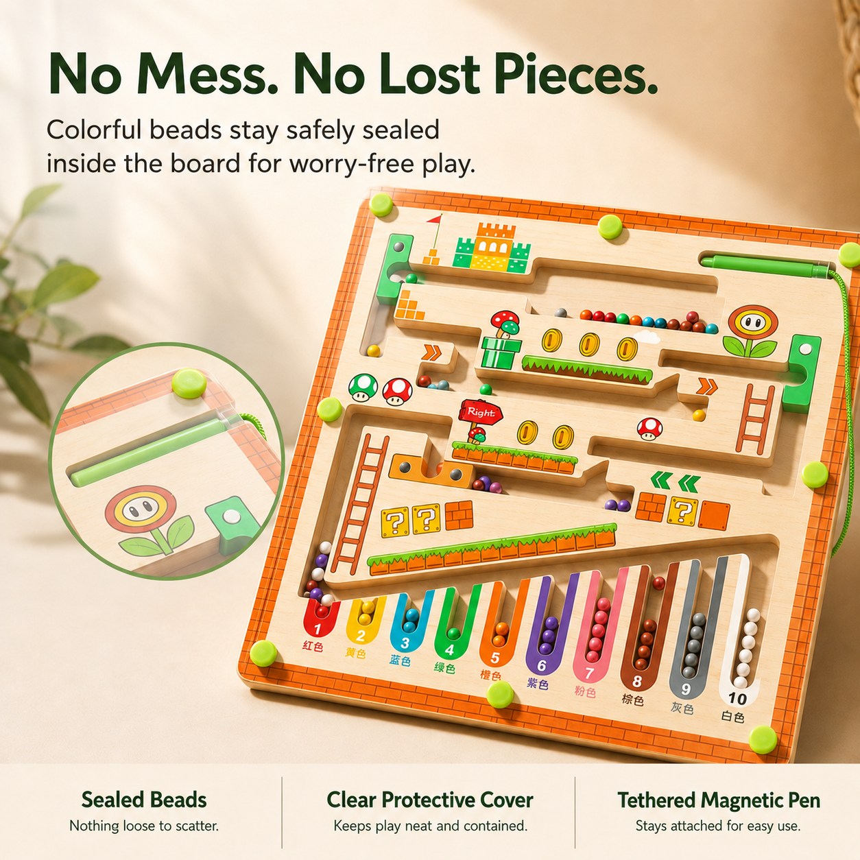 Magnetic Wooden Maze – Fun Learning & Skills Toy for Grandkids