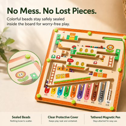 Magnetic Wooden Maze – Fun Learning & Skills Toy for Grandkids