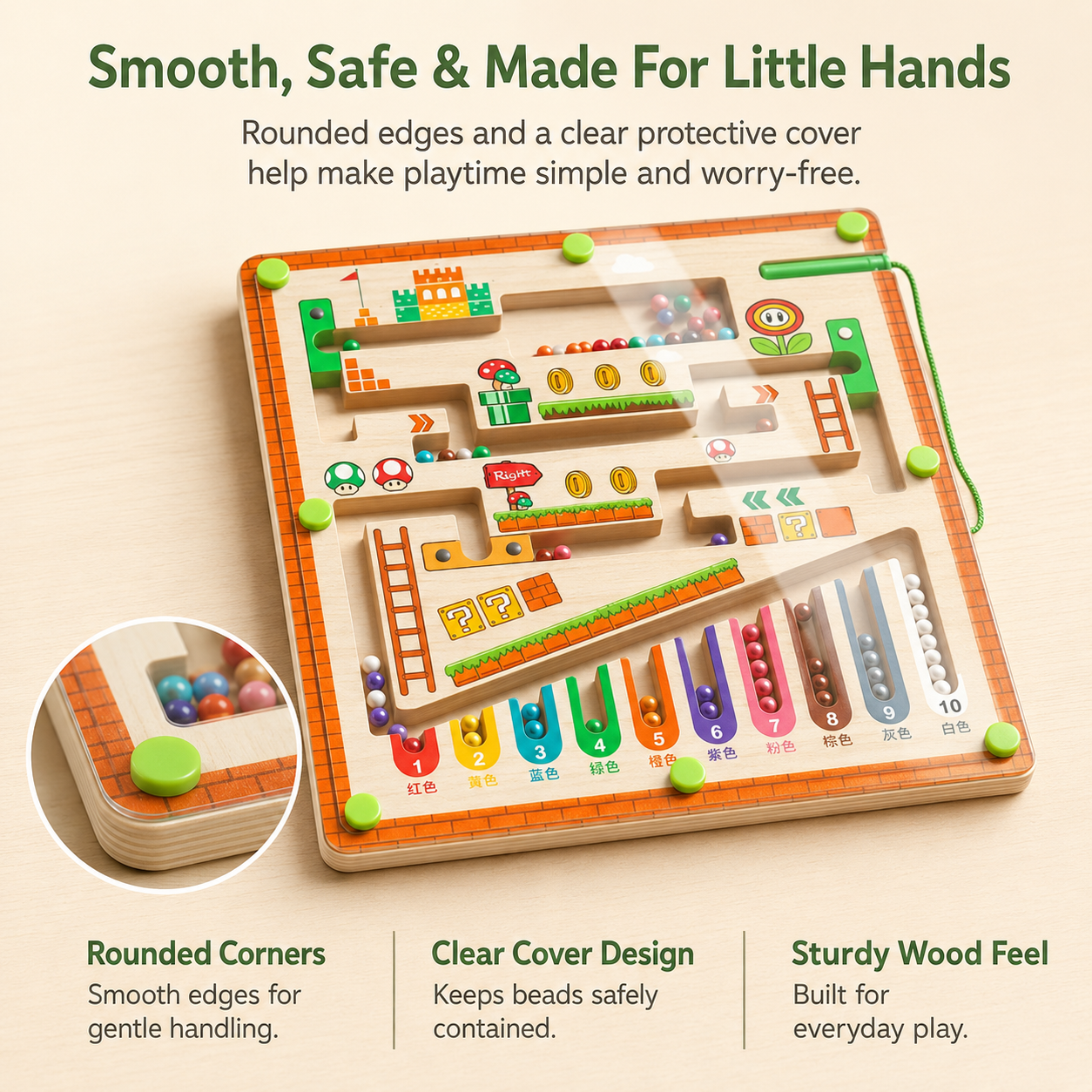 Magnetic Wooden Maze – Fun Learning & Skills Toy for Grandkids