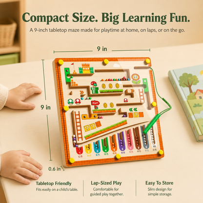 Magnetic Wooden Maze – Fun Learning & Skills Toy for Grandkids