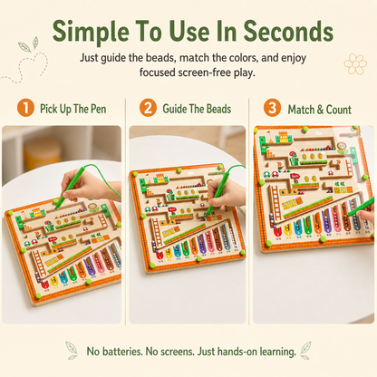 Magnetic Wooden Maze – Fun Learning & Skills Toy for Grandkids