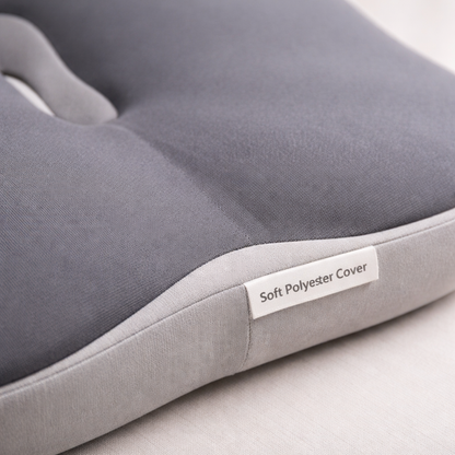 close-up of the soft breathable polyester cover and premium stitching of the ergonomic seat cushion