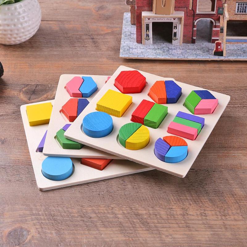 stacked view of multiple Montessori geometric shapes puzzle boards showcasing vibrant colors and durable wood