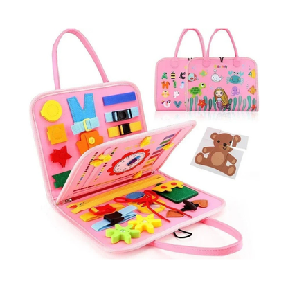 Montessori Travel Busy Board Interactive Quiet Book for Toddlers