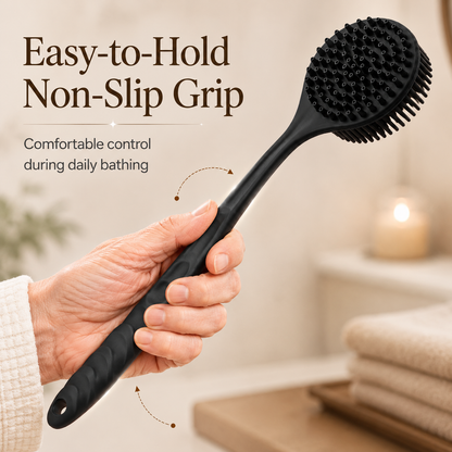 Silicone Back Scrubber – Long Handle & Soft Bristles for Easy Reaching
