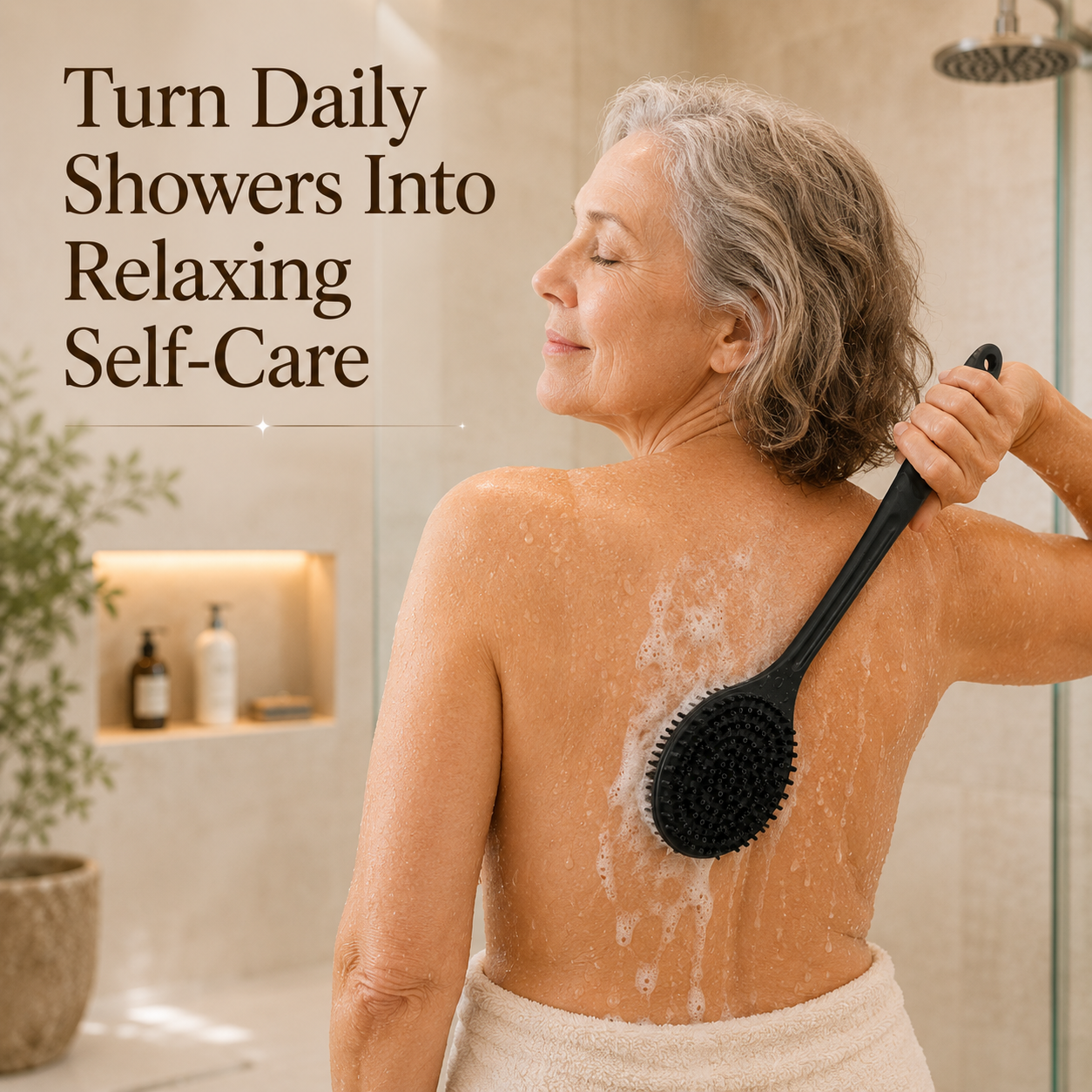 Silicone Back Scrubber – Long Handle & Soft Bristles for Easy Reaching