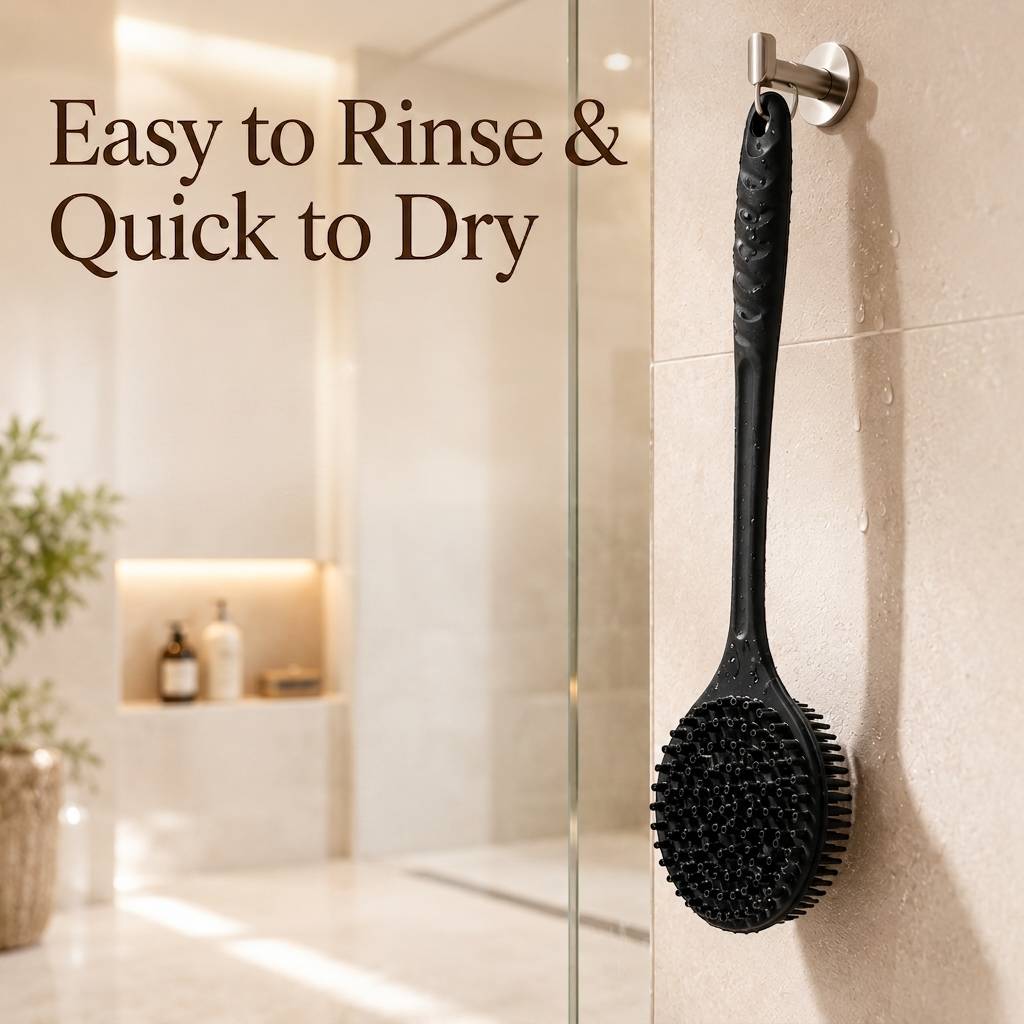 Silicone Back Scrubber – Long Handle & Soft Bristles for Easy Reaching