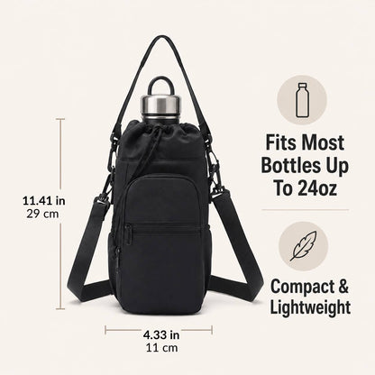 Thermal Water Bottle Bag – Insulated Carrier with Phone Pocket & Strap