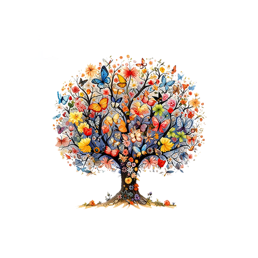 Tree of Life Wooden Puzzle – Unique Butterfly-Shaped Pieces