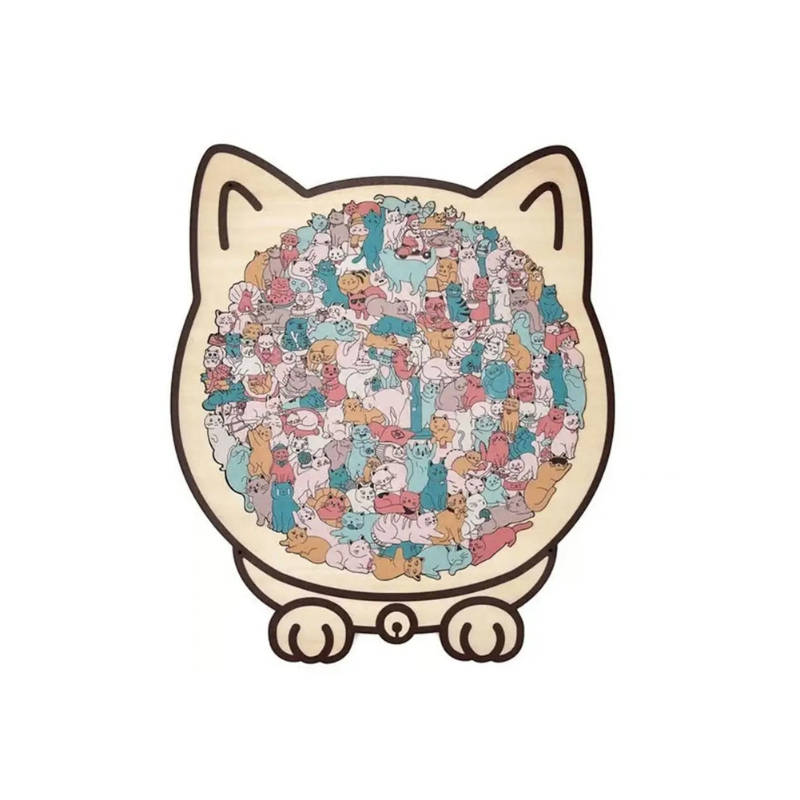 Wooden Cat Puzzle – Relaxing Hobby for Every Cat Lover