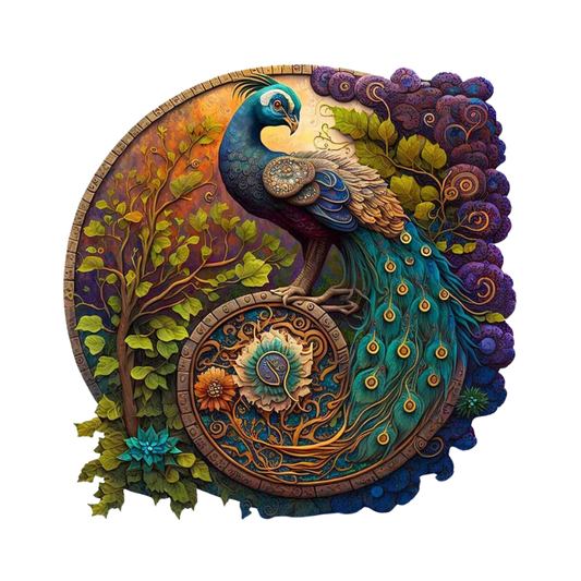 Wooden Peacock Puzzle – Relaxing Hobby with Easy-to-Grip Pieces