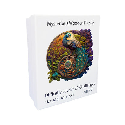 Wooden Peacock Puzzle – Relaxing Hobby with Easy-to-Grip Pieces