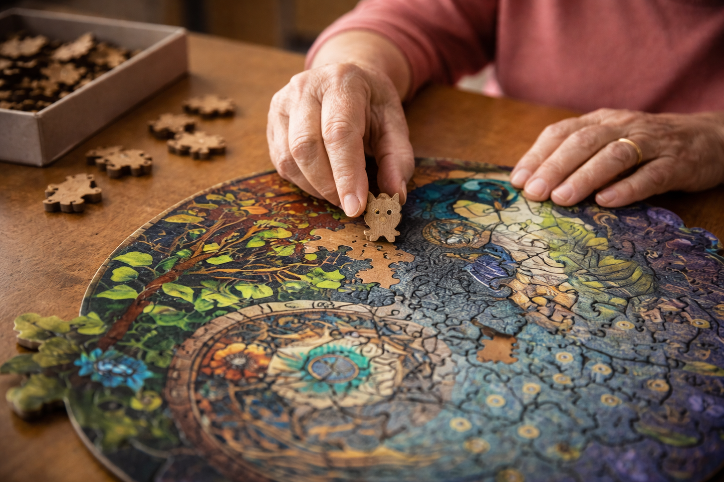 Wooden Peacock Puzzle – Relaxing Hobby with Easy-to-Grip Pieces