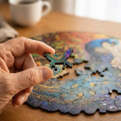 Wooden Peacock Puzzle – Relaxing Hobby with Easy-to-Grip Pieces