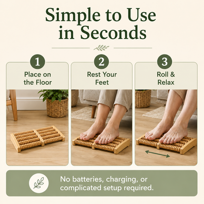 Wooden Foot Roller Massager for Everyday Comfort & Relaxation