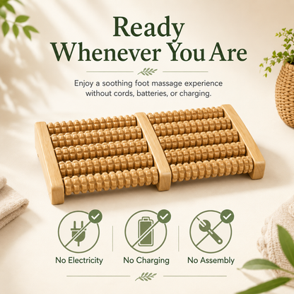 Wooden Foot Roller Massager for Everyday Comfort & Relaxation
